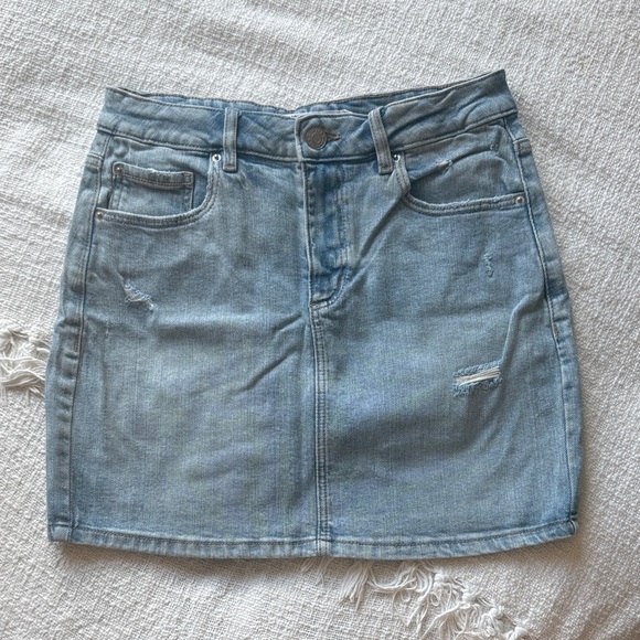 Garage Light Blue Denim Mini Skirt - Picture 1 of 2